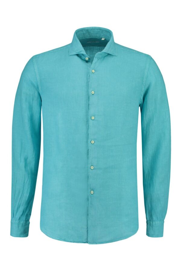 Bloom Fashion Linnen Shirt in Turquoise - 722ML 009