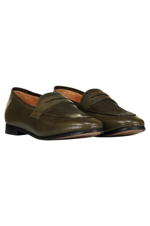 Ridiculous Classic Penny Loafer in Green Leather | Bloom Fashion