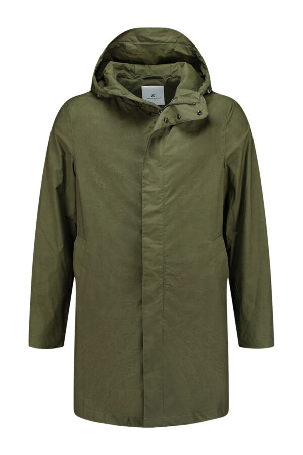 Welter Shelter Terror Weather Parka Waxed Nylon in Green | Bloom Fashion