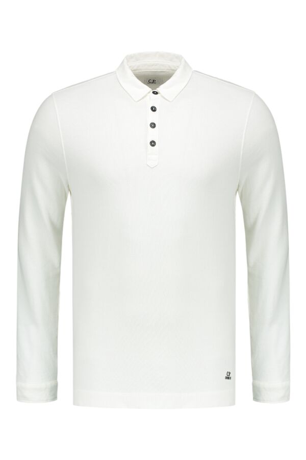 C.P. Company Sweatshirt Polo Collar Tapioca White - 04CMSS189A 003649G 112