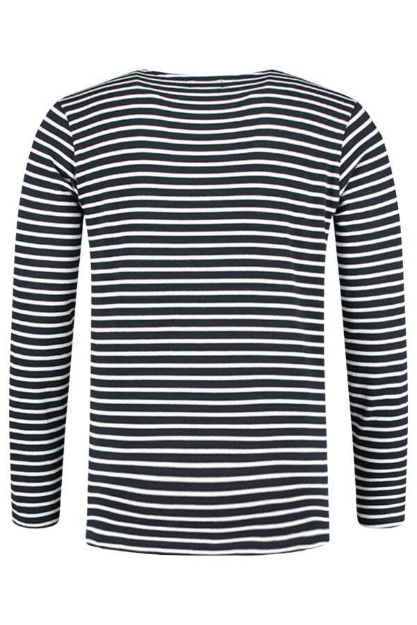 Knowledge Cotton Apparel Yarndyed Striped Sweat in Total Eclipse - 30319 1001