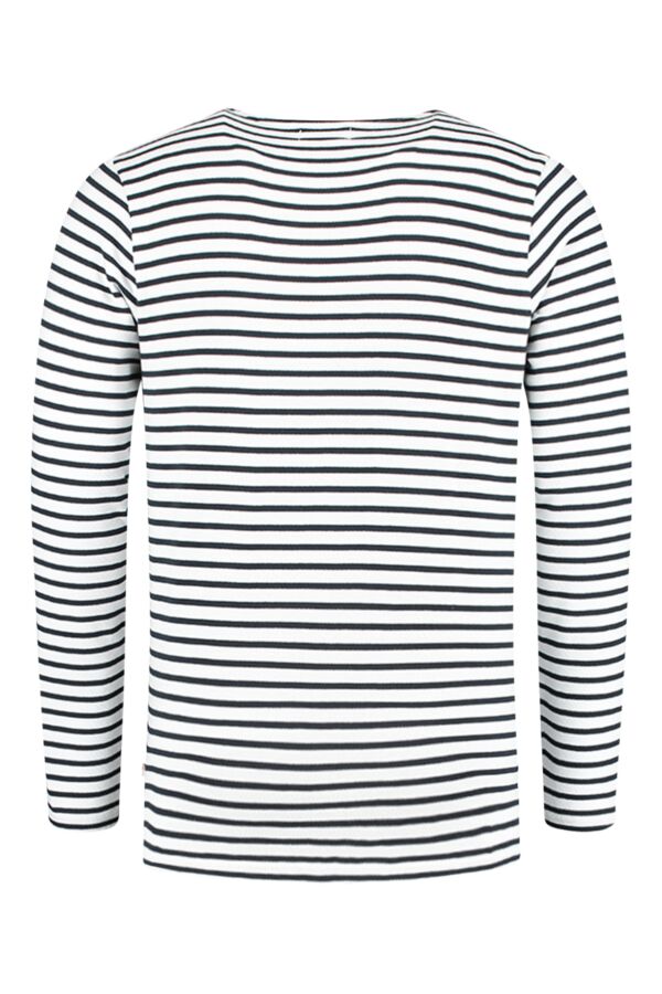 Knowledge Cotton Apparel Yarndyed Striped Sweat in Bright White - 30319 1010