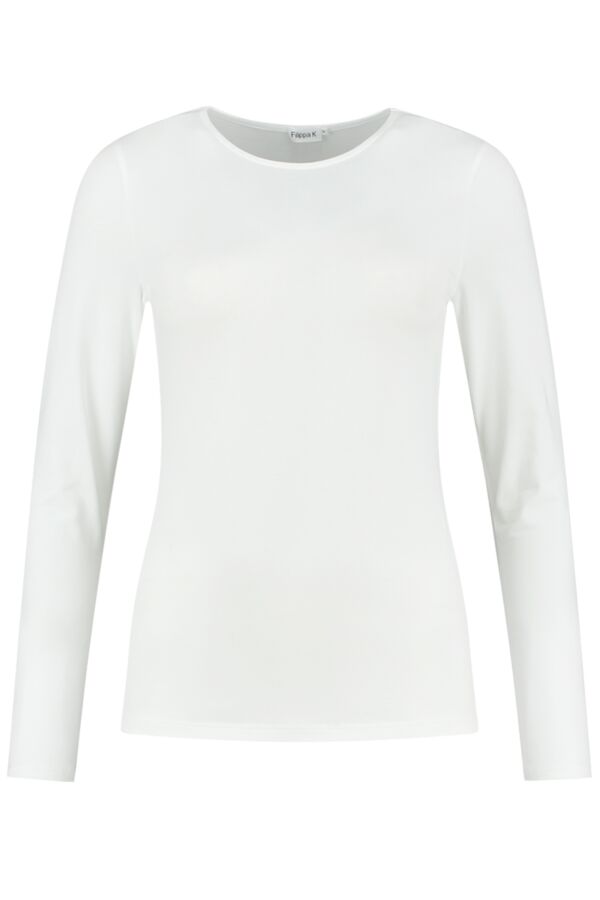Filippa K Cotton Stretch Long Sleeve White - 25332 1009