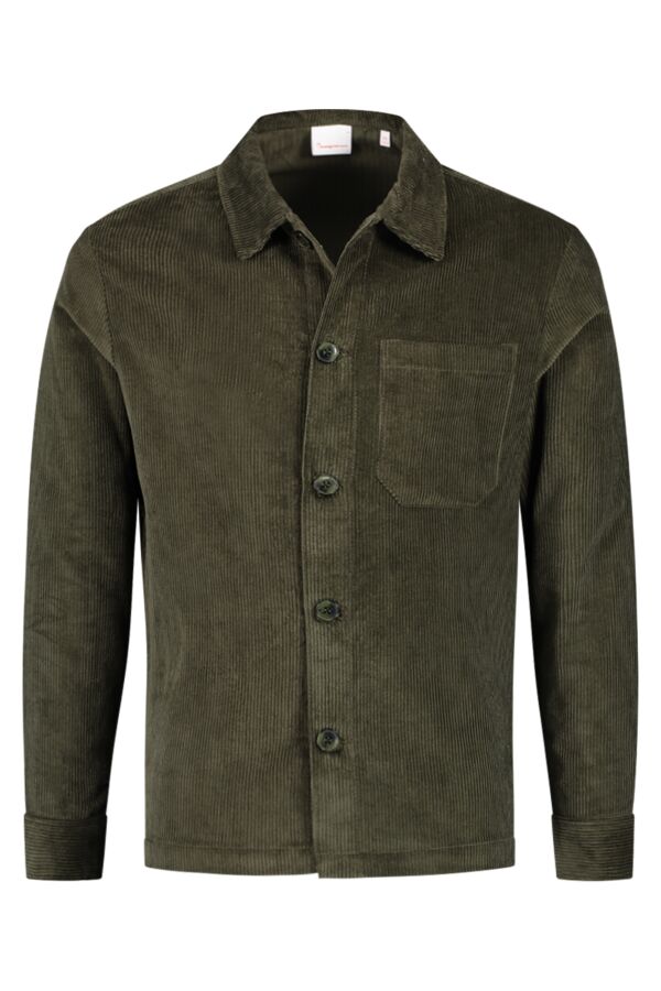 Knowledge Cotton Apparel Wales Corduroy Overshirt Forrest Night - 94021 ...