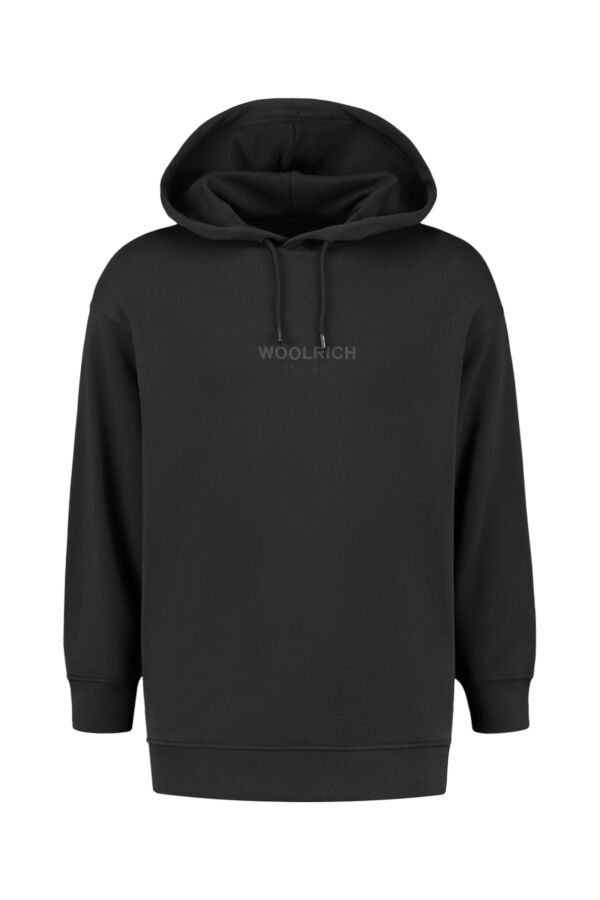Woolrich Ws Fleece Logo Hoodie Black - CFWWSW0032FR UT2105 100 | Bloom ...