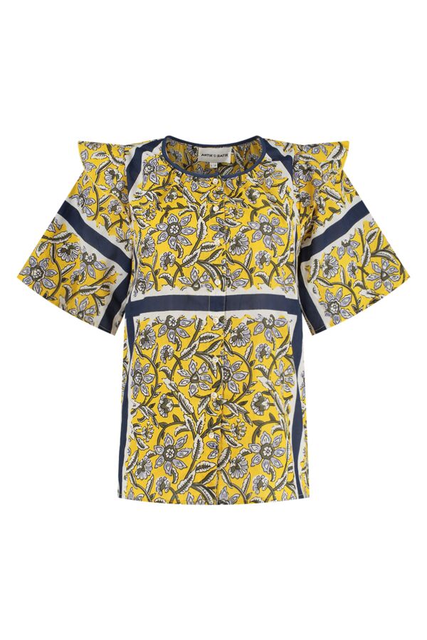 Antik Batik Marius Blouse Yellow | Bloom Fashion