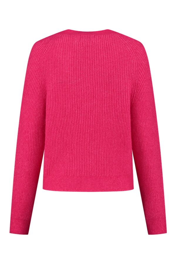 Ganni Soft Wool Knit Cardigan Shocking Pink - K1575 2529 483 | Bloom
